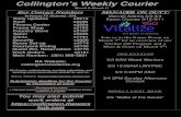 Collington’s Weekly Courier · 3/5/2011  · 10:00 Woodshop Drop-in / Drop-off Hour 10:00 Therapeutic Aquatics – (SAGE- Shell) – Pool 10:30 Trip to Giant Grocery Store leaves