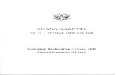 reportghana.com€¦ · REPUBLIC' OF GHANA GHANA GAZETTE NO. 77 - TUESDAY, 26TH MAY 2020 Designated Registration Centres, 2020 (Electoral Commission of Ghana)