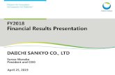 FY2018 Financial Results Presentation · 1 day ago · Financial Results Presentation DAIICHI SANKYO CO., LTD Sunao Manabe President and COO April 25, 2019. ... SG&A Expenses 301.8