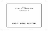 Indo Zinc Limited Wrap. · 2011. 3. 31. · INDO ZINC LIMITED 2 NOTICE TO SHAREHOLDERS NOTICE is hereby given that the Twentythird Annual General Meeting of Indo Zinc Limited will