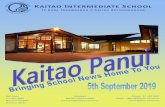 Kaitao Intermediate School · 2019. 9. 5. · Kaitao Intermediate School Te Kura Takawaenga o Kaitao Rotohokahoka ell Road Principal: P O ox 8003 Mr Phil Palfrey QSM Western Heights