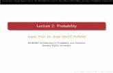 Lecture 2: Probabilityweb.iku.edu.tr/~eyavuz/dersler/probability/2.pdfLecture 2: Probability Assist. Prof. Dr. EmelYAVUZDUMAN MCB1007 Introduction to Probability and Statistics ˙Istanbul