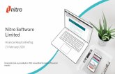 Nitro Software Limited€¦ · Disclaimer The material contained in this presentation is intended to be general background information on Nitro Software Limited (“Nitro”)and its