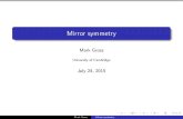 New Mirrorsymmetry - Clay Mathematics Institute · 2015. 7. 24. · Mirrorsymmetry: Averybriefandbiasedhistory. We would like to have a general construction. The framework I will