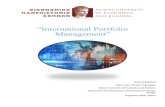 “International Portfolio Management” · 2020. 10. 12. · “International Portfolio Management” Ioannis Kalaitzis Supervisor: Nicolas Topaloglou Athens University of Economics