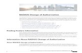 RADIUS Change of Authorization - Cisco...Command or Action Purpose configureterminal Entersglobalconfigurationmode. Example: Device#configureterminal Step 2 Enablesauthentication,authorization,andaccounting(AAA)