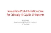 Immediate Post-Intubation Care for Critically Ill COVID-19 ... · Immediate Post-Intubation Care for Critically Ill COVID-19 Patients Idris Chikophe Anesthesiologist & Critical Care