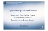 Optimal Design of Steel Towers - IQPC Corporate · Research achievements (HISTWIN projects): • Large market opportunities. • Component tests used to provide new design values.
