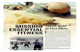 MISSION Takes Hold ESSENTIAL at Fort Bliss FITNESS Iprovide Tactical Strength and Condition-ing (TSAC) training and certification courses, and with Fitness Anywhere to provide TRX
