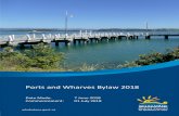 Ports and Wharves Bylaw 2018...include wakeboards, kitsurfing boards, surfboards or stand up paddle boards. WHARF / PORT includes all wharves, quays, jetties, piers, boat ramps, land