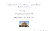 Mathematical Foundations of Bidirectional Transformations · woooo oooo. History 1986 | Just communications and just computations 1996 | Web: Ordinary people’s computers communicate