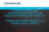 COMMISSIONING AND INDUSTRIALISATION OF THE MULWALA ... · At the end of commissioning, we had a plant that had made a product that looked and behaved like propellant – a couple