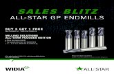 WIDIA™ SALES BLITZ All-Star GP Endmills€¦ · SALES BLITZ ALL-STAR GP ENDMILLS BUY 3 GET 1 FREE SEPTEMBER 21 THRU OCTOBER 9 Offer ends October 9, 2020. Offer void where prohibited