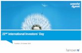 22nd International Investors’ Day€¦ · •Utilise cross-selling potential across markets •Adapt ourselves to the clients’ organisational and purchasing requirements in an