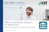 MBA Fundamentals Program for Researchers€¦ · topics - in a nutshell Great opportunity to network with other young researchers Stand out from the crowd The MBA Fundamentals Program,