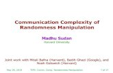 Communication Complexity of Randomness Manipulationmadhu.seas.harvard.edu/talks/2019/TIFR-CRG.pdf · of 17 Randomness Processing Industry Dispersers, Extractors, Merges, Condensers,