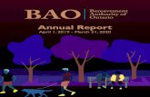 April 1, 2019 - March 31, 2020€¦ · • Ensuring effective Board governance and oversight of the BAO through the development of committees, policies, procedures, Strategic Plan