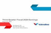 Third-Quarter Fiscal 2020 Earningss21.q4cdn.com/.../2020/q3/VVV_Q3-FY20-Earnings-Presentation_final… · Sam Mitchell, CEO Mary Meixelsperger, CFO Sean Cornett, Investor Relations.