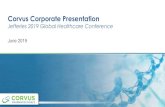 Corvus Corporate Presentation - Jefferies Group · This presentation and the accompanying oral presentation contain “forward ‐looking” statements, including statements related