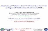 Monitoring El Niño/Southern Oscillation Behaviour with an ... · monthly seasons, the MEI is the first Principal Component (EOF) of all six observational variables analyzed jointly