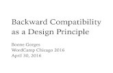 Backward Compatibility as a Design Principle · Backward Compatibility as a Design Principle Boone Gorges WordCamp Chicago 2016 April 30, 2016