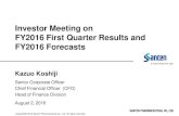 Investor Meeting on FY2016 First Quarter Results and ...€¦ · consigned them to US-based Merck until the completion of transfer of the underlying marketing rights. 1Q FY16: 36.9