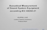 Acoustical Measurement of Sound System Equipment according ...21/E… · of Sound System Equipment according IEC 60268-21 KLIPPEL LIVE a series of webinars presented by Wolfgang Klippel