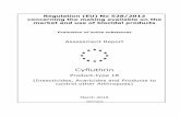 Cyfluthrin - Europadissemination.echa.europa.eu/Biocides/ActiveSubstances/1282-18/128… · Cyfluthrin is a brown viscous mass with crystalline parts. Four diastereomers are stated.