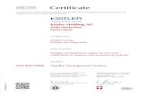 Certificate, SQS Certificate ISO 9001, Kistler Group · Certified area Kistler Group see SQS-Appendix Registration Number 20658 Field of activity manufacture, sales, service and calibration