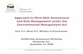 Approach to Mine Risk Assessment and Risk Management under …€¦ · Transfer agreements Written agreements between the Chief Inspector of Mines and the Director of Waste Management