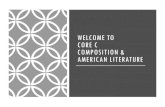 WELCOME to Core C Composition & American Literature€¦ · American Realism & Naturalism 1865-1914 1914-1945 Modern American Lit. 1914-1945 1945-Present Contemporary American Lit.