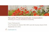 Working to Ensure Workforce Diversity€¦ · 02.09.2015  · Today’s Agenda ! Background • About Novartis Pharmaceuticals Corporation (NPC) ... U.S. affiliate of Basel, Switzerland-based