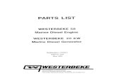 WESTERBEKE 58 Marine Diesel Engine WESTERBEKE 20 KW · manifold 5/16nf x 1-1/4 cad plated head for rocker cover plate to head rear cylinder head rear 5/16 5/16nf x 5/8 circuit breaker-solenoid-lifting