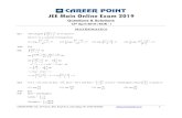 JEE Main Online Exam 2019 - Career Pointcareerpoint.ac.in/studentparentzone/2019/jee-main/JEE-Main-2019-p… · JEE Main Online Paper 3 = 3 1 tan 3 1 tan 3 = tan 4 3 = tan 12 11 Q.3