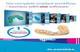 The complete implant workﬂ ow – easiness with one software · 2 Planmeca ProMax® 3D Intraoral scanning 3 Planmeca PlanScan ® 5 Implant planning Virtual crown design 4 Planmeca