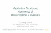 Metabolism, Toxicity and Occurrence of Deoxynivalenol-3 ... · Metabolism, Toxicity and Occurrence of Deoxynivalenol-3-glucoside. Dr. Senay Simsek. Bert L. D'Appolonia Cereal Science