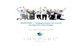 INSPIRE Happiness at work program treninga · Program treninga Trening INSPIRE Happiness at work iz oblasti procene i prepoznavanje potencijala osobe, održava se dva puta godišnje,