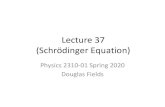 (Schrödinger Equation) Lecture 37 · Schrödinger’s Wave Equation •If particles behave as waves, they must then have an associated wave equation (like light or a guitar string).