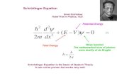 Schrödinger Equation - WordPress.com · Schrödinger Equation 2S h! Schrödinger Equation is the basic of Quatum Theory It can not be proven but works very well. Erwin Schrödiner