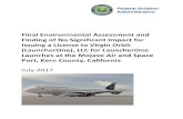 Final Environmental Assessment and Finding of No ... · Final Environmental Assessment and Finding of No Significant Impact for Issuing a License to Virgin Orbit (LauncherOne), LLC