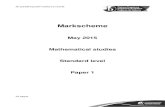 May 2015 Mathematical studies Standard level Paper 1€¦ · Paper 1 Markscheme . Instructions to Examiners. Notes: If in doubt about these instructions or any other marking issues,