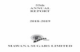55th ANNUAL REPORT 2018-2019 - MAWANA SUGARS · Notice is hereby given that the 55th Annual General Meeting of the members of Mawana Sugars Limited will be held as scheduled below: