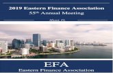 55th Annual Meeting - oldhamdesign.comoldhamdesign.com/efa/wp-content/uploads/2020/01/EFA-Program-2… · 55th Annual Meeting Miami, FL EFA Eastern Finance Association. 2019 Eastern