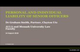 PERSONAL AND INDIVIDUAL LIABILITY OF SENIOR OFFICERS · FWO V HU (NO 2) [2018] FCA 1034 Prosecution of a mushroom farming company and its director (Mr Marland) Accessorial liability