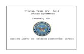 FISCAL YEAR (FY) 2012€¦ · - 2 - justification of fy 2012 budget estimate submission chemical agents and munitions destruction, defense appropriation justification (in thousands