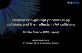 Possible non-prompt photons in pp collisions and their ...€¦ · Possible non-prompt photons in pp collisions and their effects in AA collisions Akihiko Monnai (KEK, Japan) Hard
