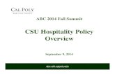 CSU Hospitality Policy Overview - Cal Poly · abc.afd.calpoly.edu How does the funding source affect hospitality related activities? The CSU Operating Fund may NOT be used for the