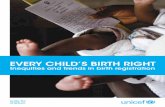 EVERY CHILD’S BIRTH RIGHT · Suggested citation: United Nations Children’s Fund, Every Child’s Birth Right: Inequities and trends in birth registration, UNICEF, New York, 2013.