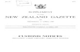 TO THE NEW ZEALAND GAZETTE · no. 57 1627 supplement to the new zealand gazette of thursday, 17 april 1986 published by authority wellington: tuesday, 22 april 1986 customs notices