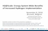 H2@Scale: Energy System Wide Benefits of Increased ...€¦ · H2 at Scale Houston May 23, 2017 1 November 8, 2018 Brussels, Belgium H2@Scale: Energy System Wide Benefits of Increased